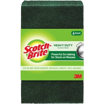 Case of 1 - Scotch Brite Heavy Duty Scour Pads - 6pc