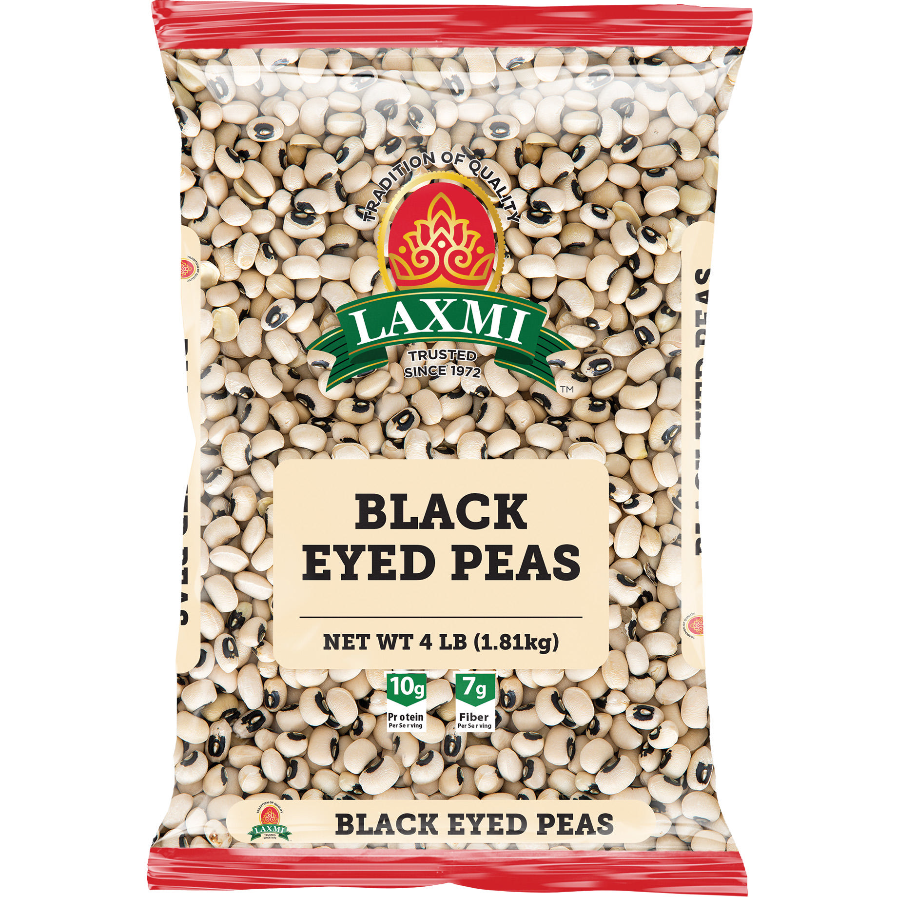 Laxmi Black Eye Peas - 4 Lb (1.81 Kg)