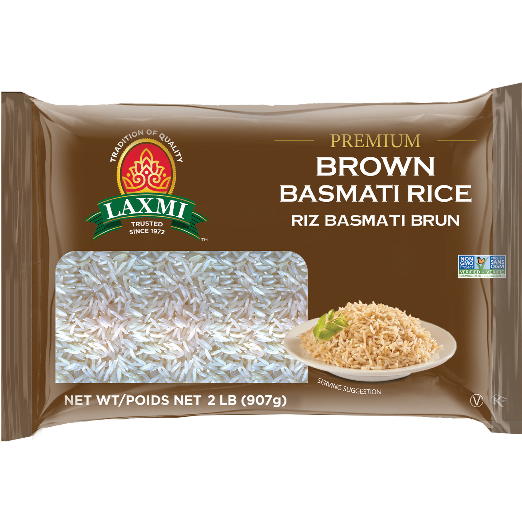 Laxmi Brown Basmati Rice - 2 Lb (907 Gm)