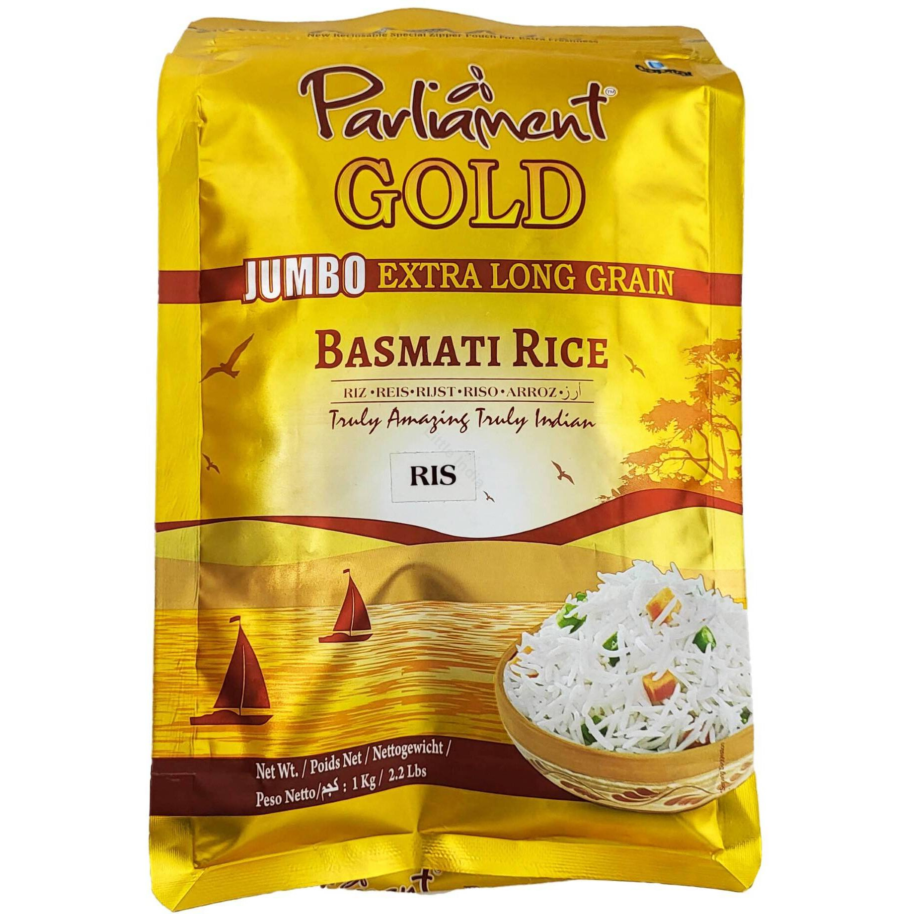 Parliament Gold Jumbo Extra Long Grain Basmati Rice - 10 Lb (4.5 Kg)