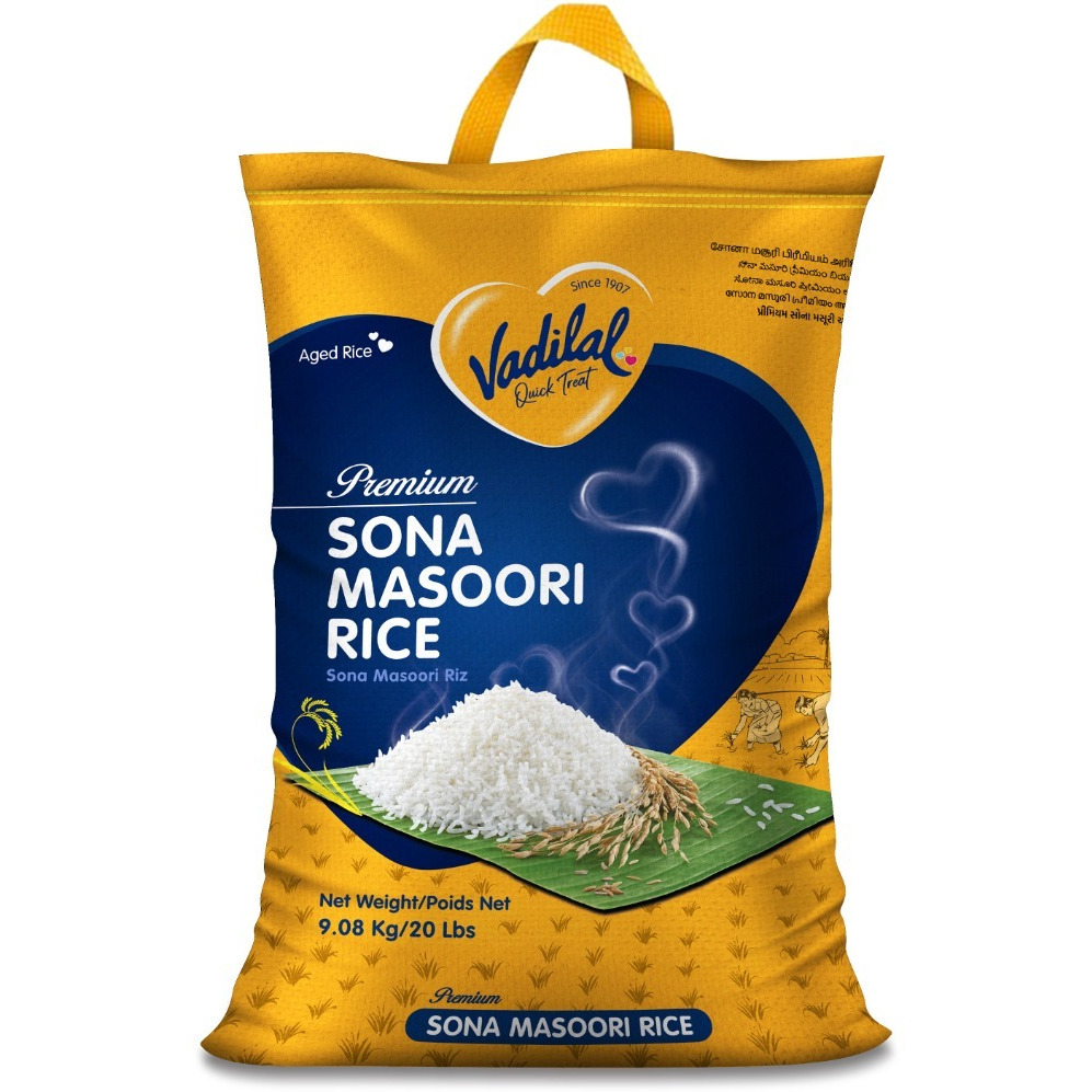 Case of 2 - Vadilal Premium Sona Masoori Rice - 20 Lb (9.08 Kg)