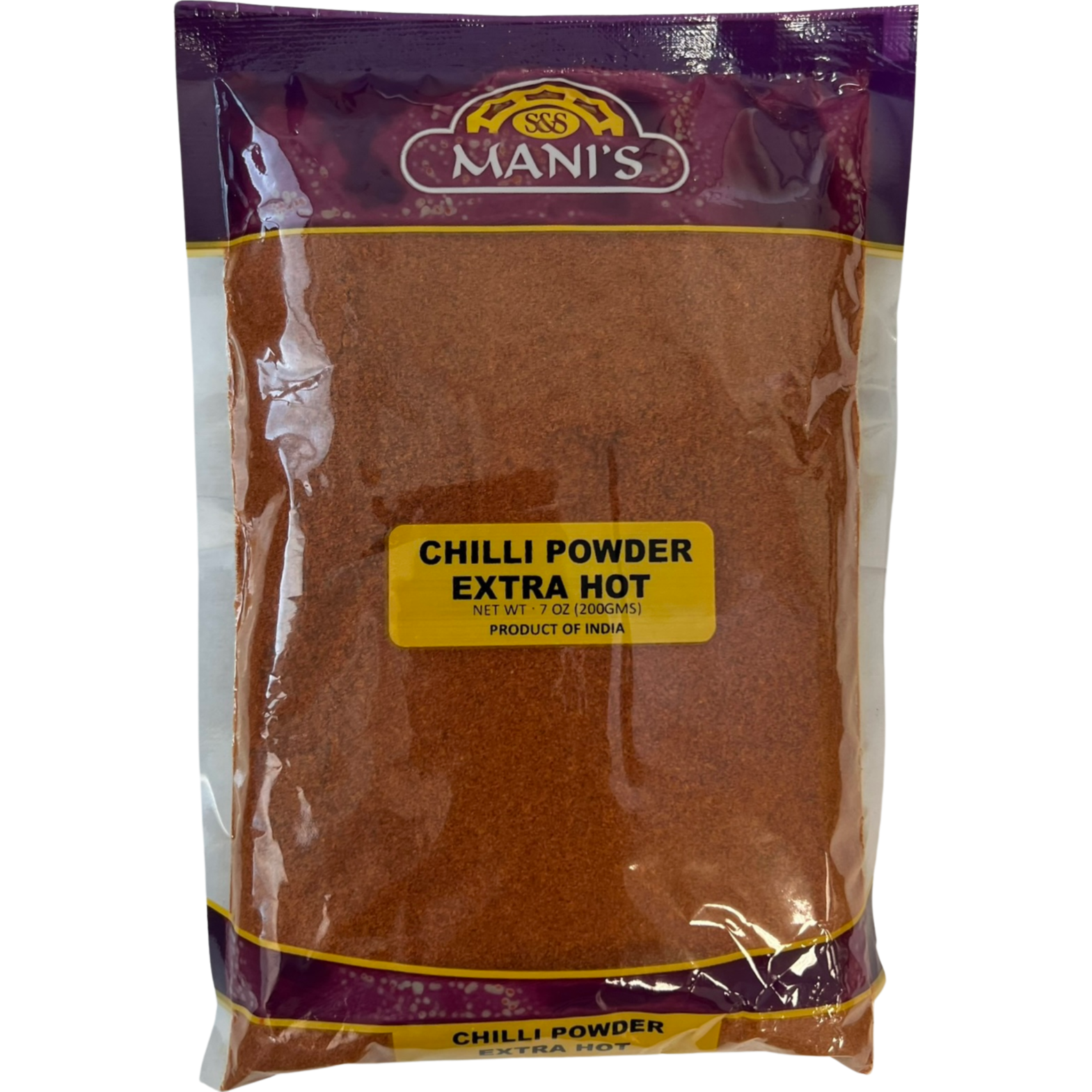 Case of 20 - Mani's Extra Hot Chilli Powder - 200 Gm (7 Oz) [50% Off]