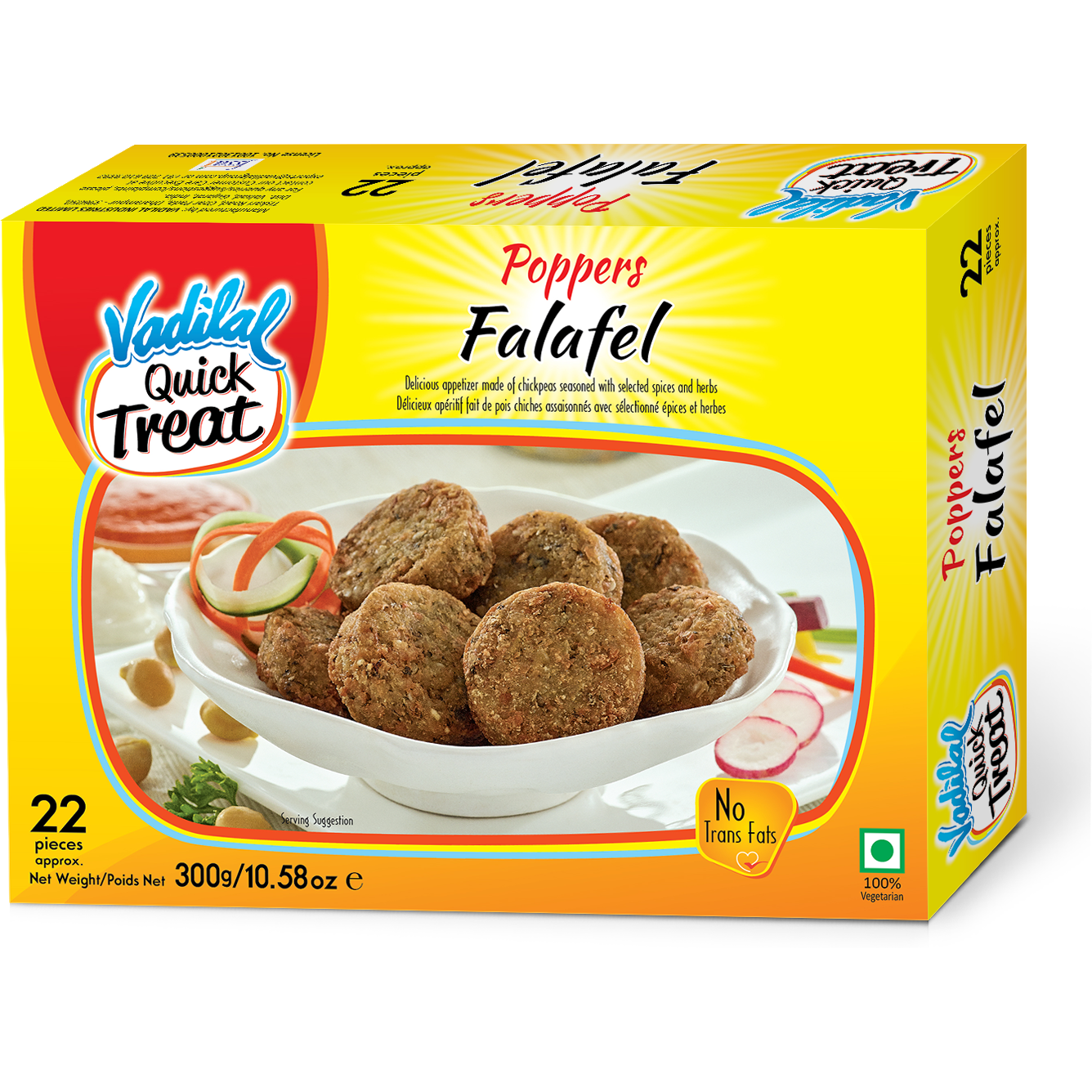 Vadilal Quick Treat Falafel Poppers 22 Pc - 10.58 Oz (300 Gm)