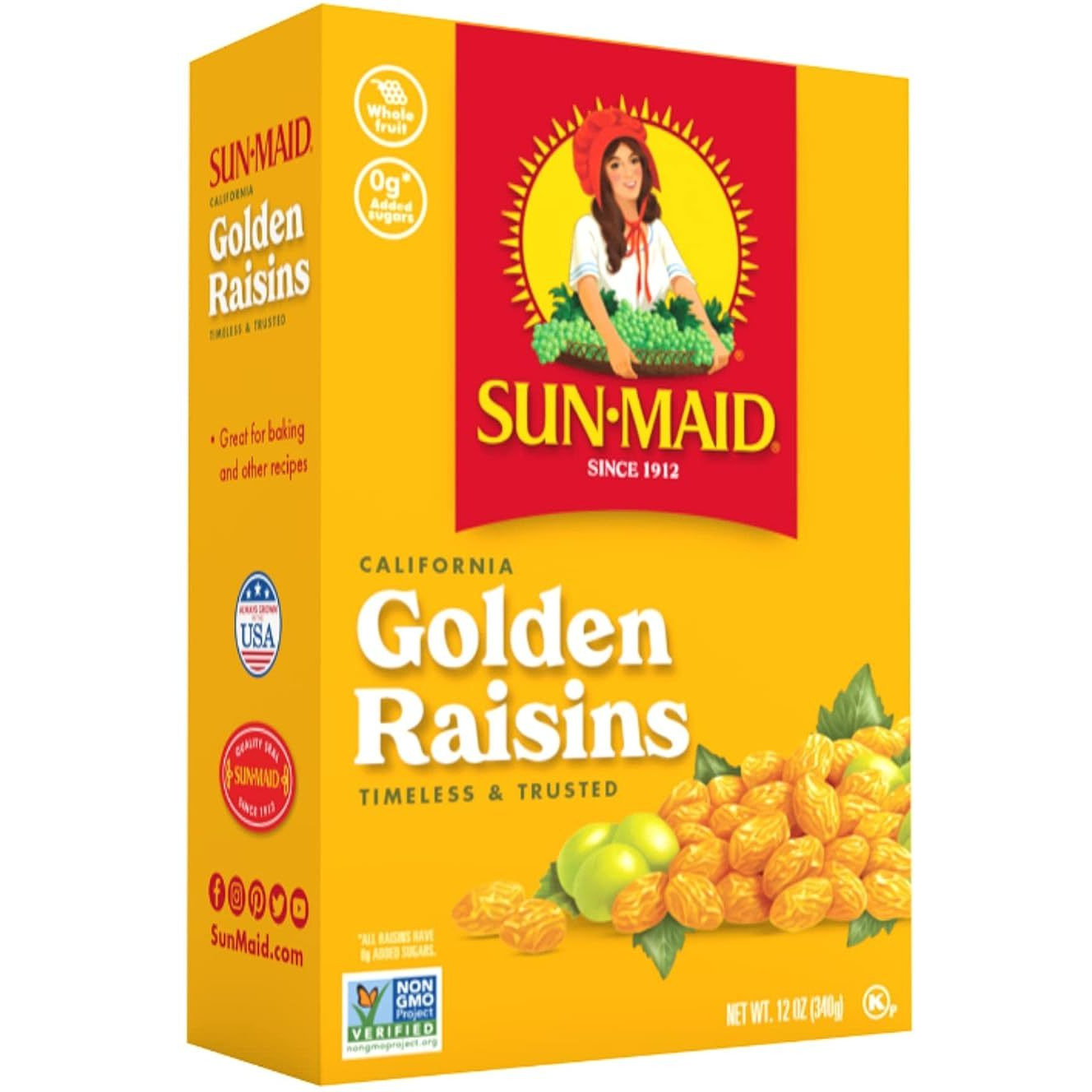 Case of 3 - Sun Maid California Golden Raisin - 12 Oz (340 Gm)