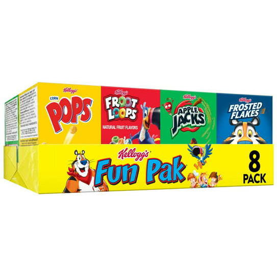 Kellogg's Fun Pak Variety Pack Cold Breakfast Cereal 8 Ct - 8.56 Oz