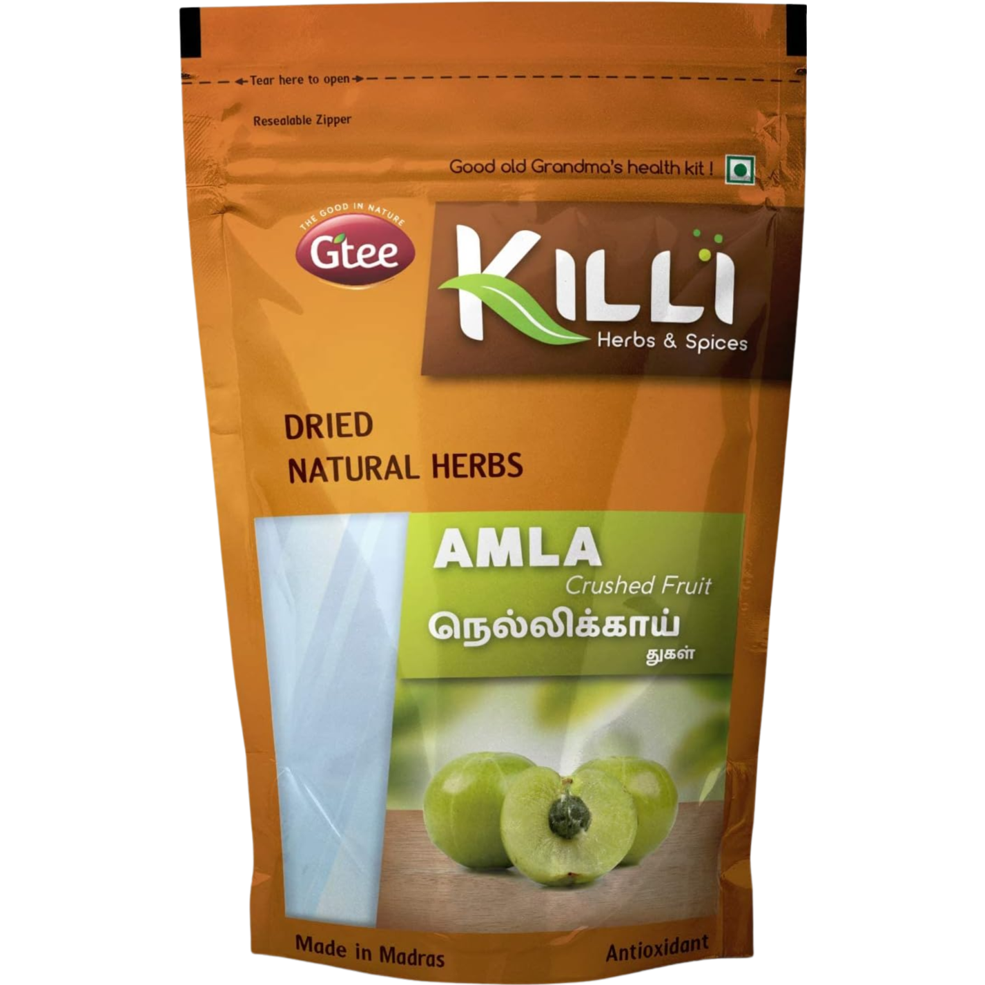 Case of 1 - Gtee Killi Amla Fruit Powder Natural Herb - 100 Gm (3.5 Oz)