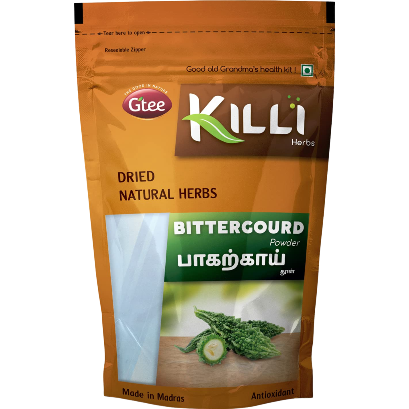 Killi Bittergourd Powder Natural Herb - 100 Gm (3.5 Oz) [50% Off]