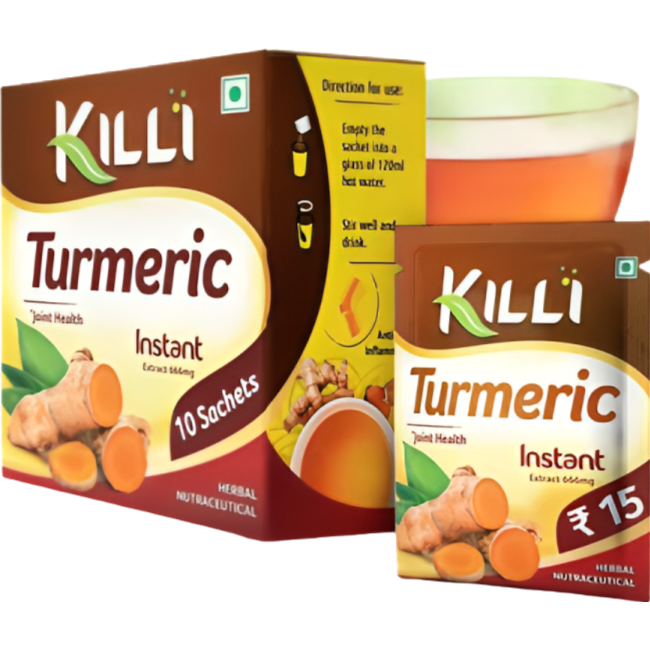 Killi Turmeric Instant Extract Herbal 10 Sachets - 10 Gm (0.6 Lb)
