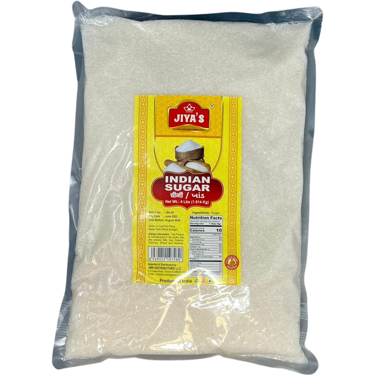 Case of 10 - Jiya's Indian Sugar - 4 Lb (1.82 Kg)