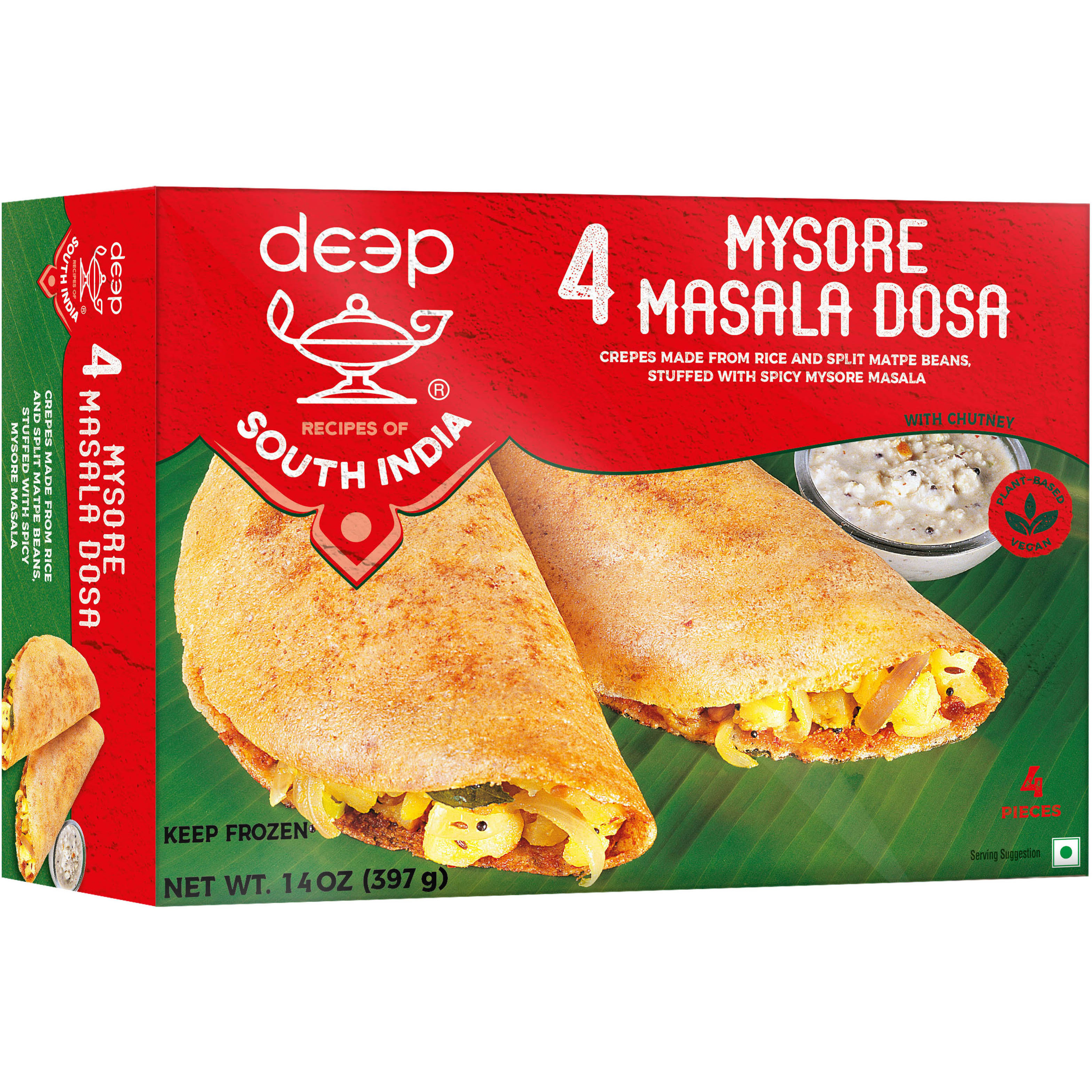 Deep South India Spicy 4 Mysore Masala Dosa - 14 Oz