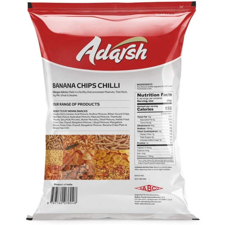 Adarsh Banana Chips  Chilli - 340 Gm (12 Oz)