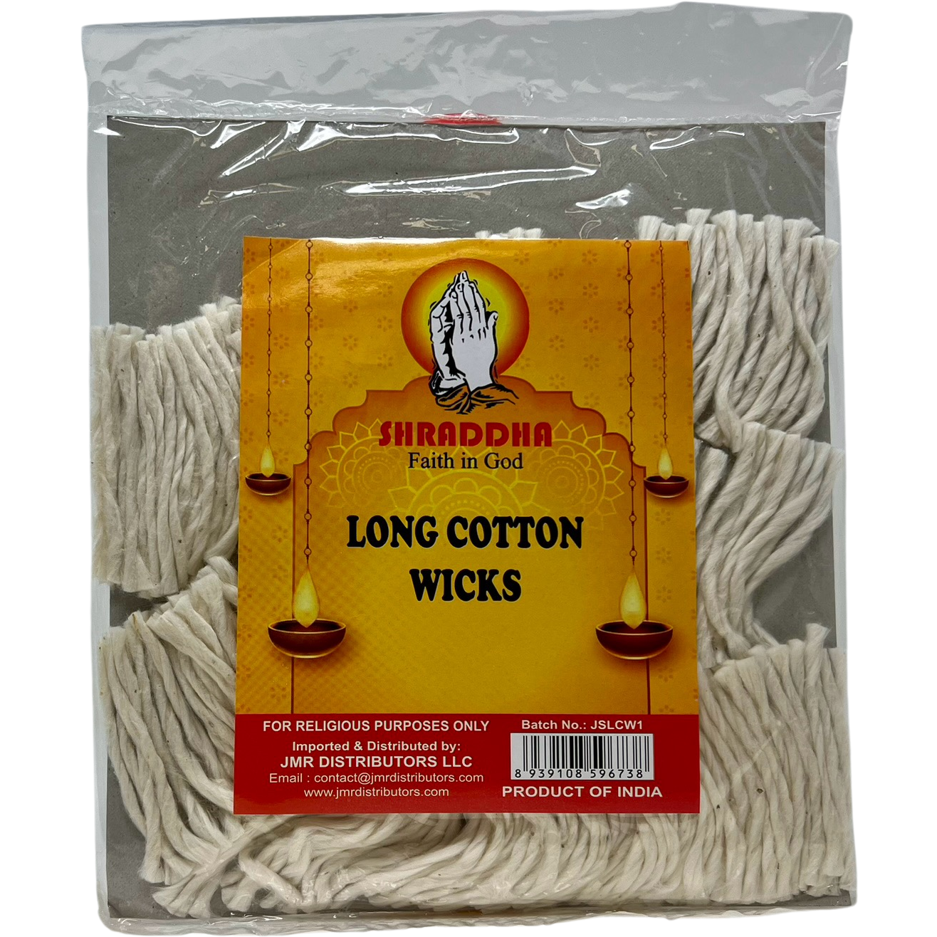 Case of 20 - Shraddha Long Cotton Wicks - 18 Gm
