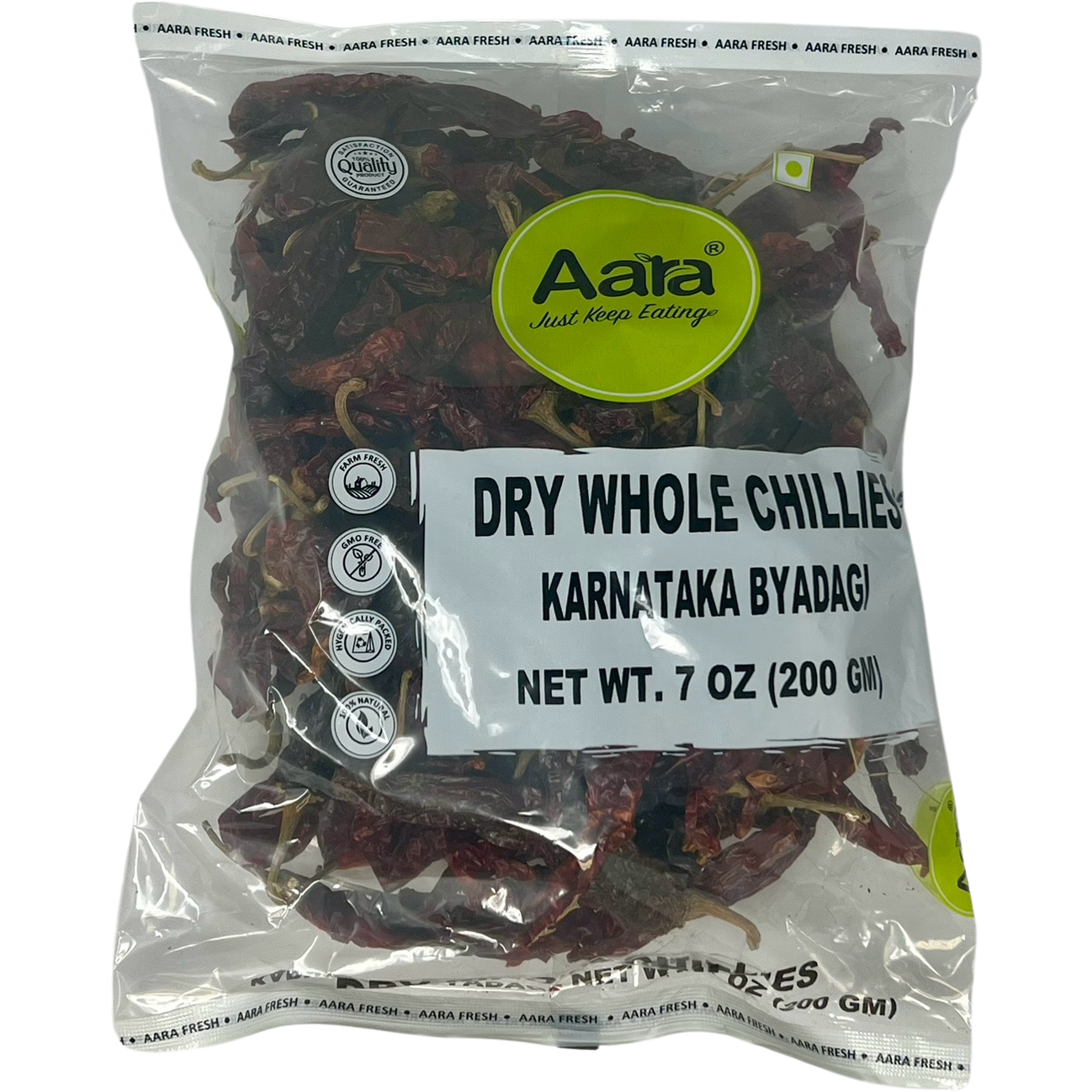 Aara Dry Whole Karnataka Byadagi Chillies - 200 Gm (7 Oz)