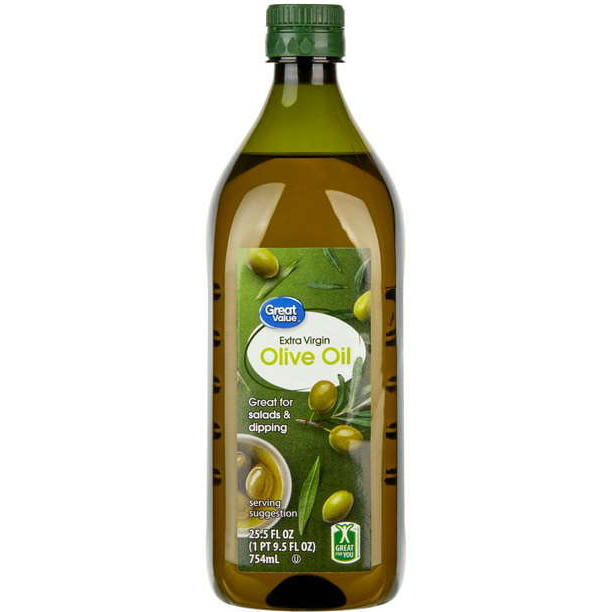 Case of 4 - Great Value Extra Virgin Olive Oil - 25.5 Fl Oz (754 Ml)