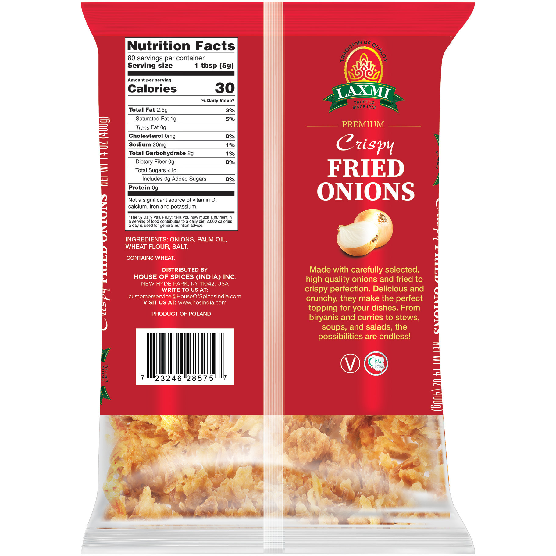 Laxmi Fried Onions - 400 Gm (14 Oz)