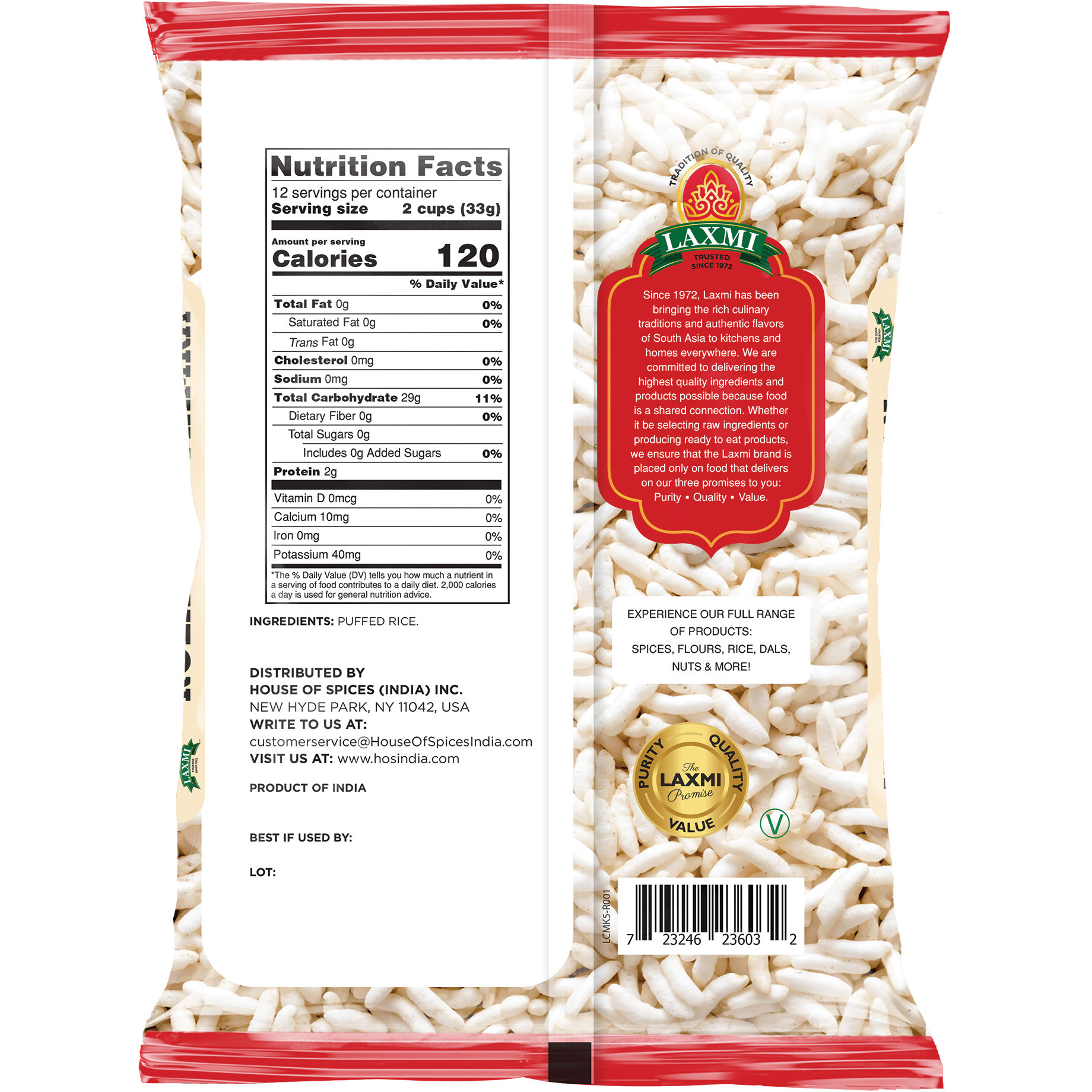 Laxmi Kolhapuri Mamra Puffed Rice - 400 Gm (14 Oz)