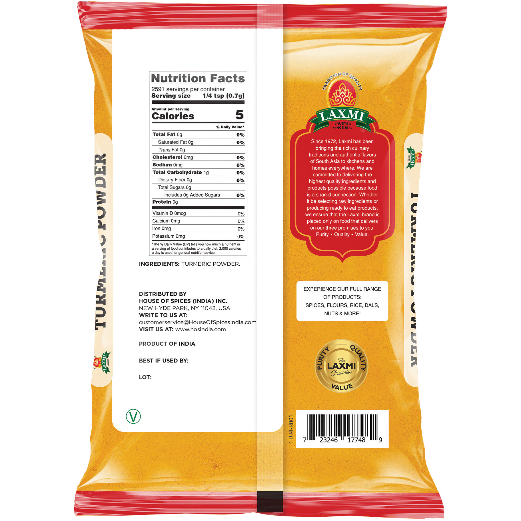 Laxmi Turmeric Powder - 4 Lb (1.81 Kg)