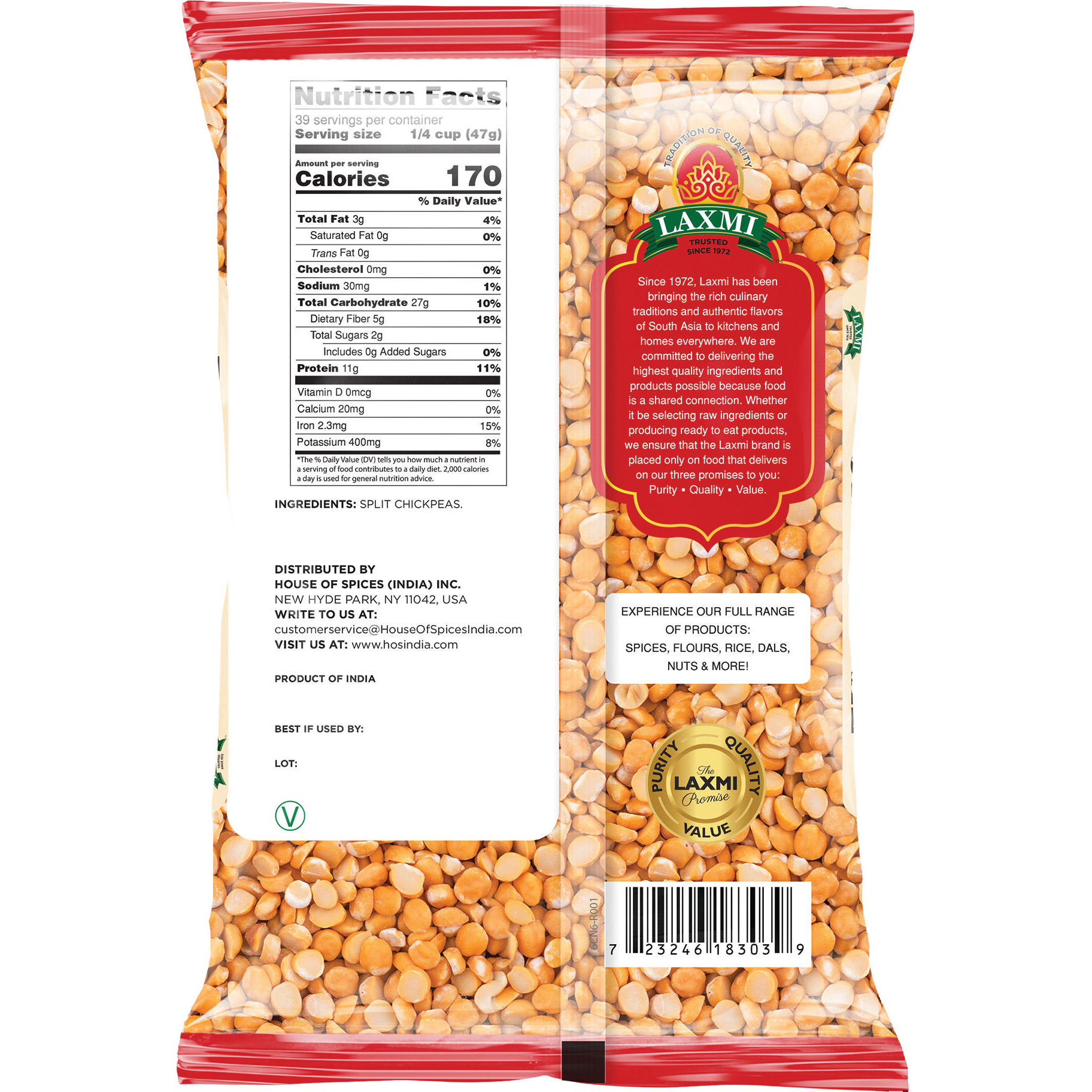 Laxmi Chana Dal - 4 Lb (1.81 Kg)