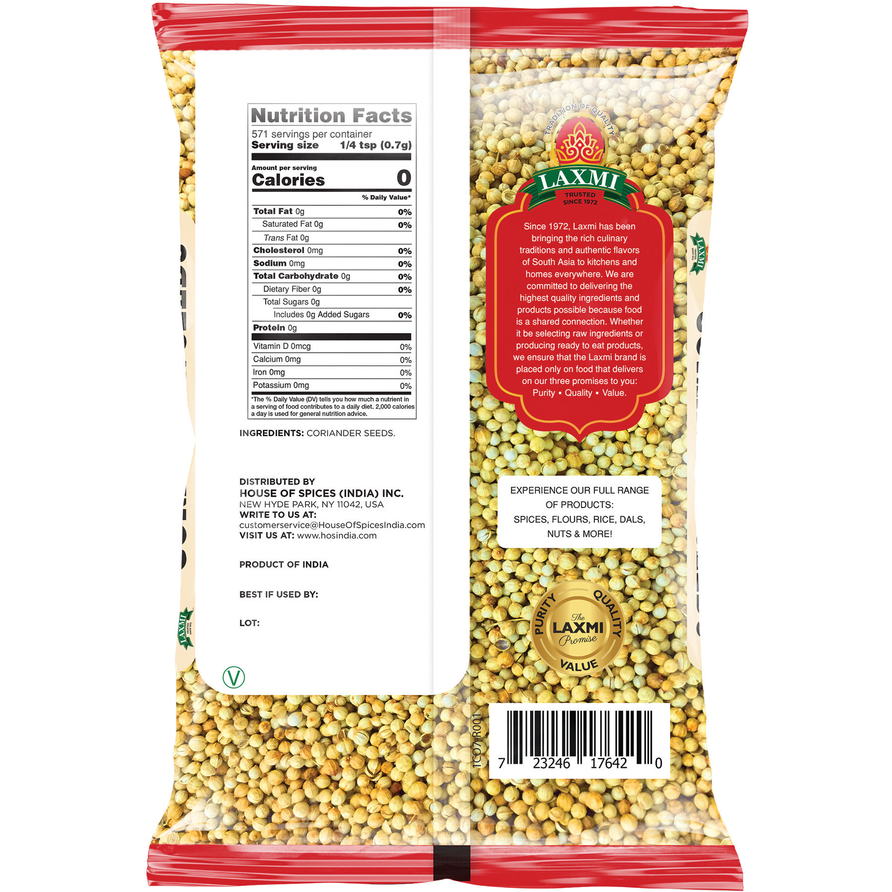 Laxmi Coriander Seeds - 14 Oz (400 Gm)