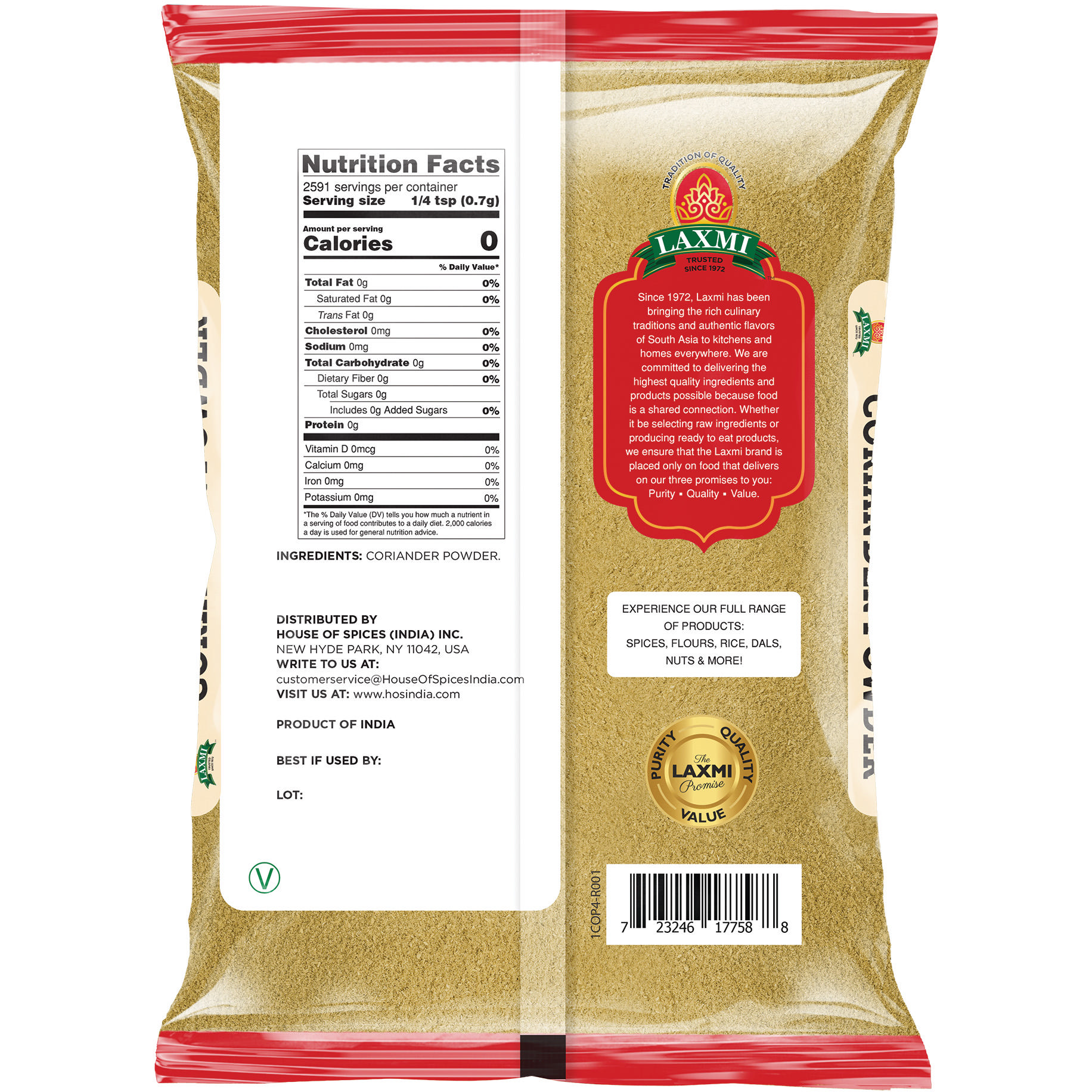 Laxmi Coriander Powder - 4 Lb (1.81 Kg)