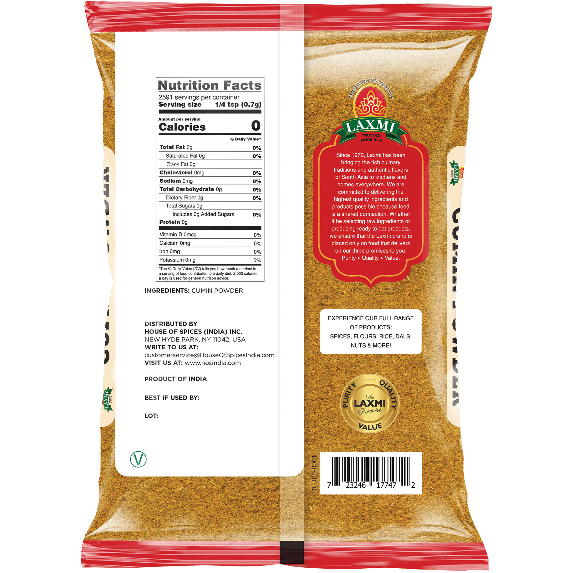 Laxmi Cumin Powder - 4 Lb (1.81 Kg)