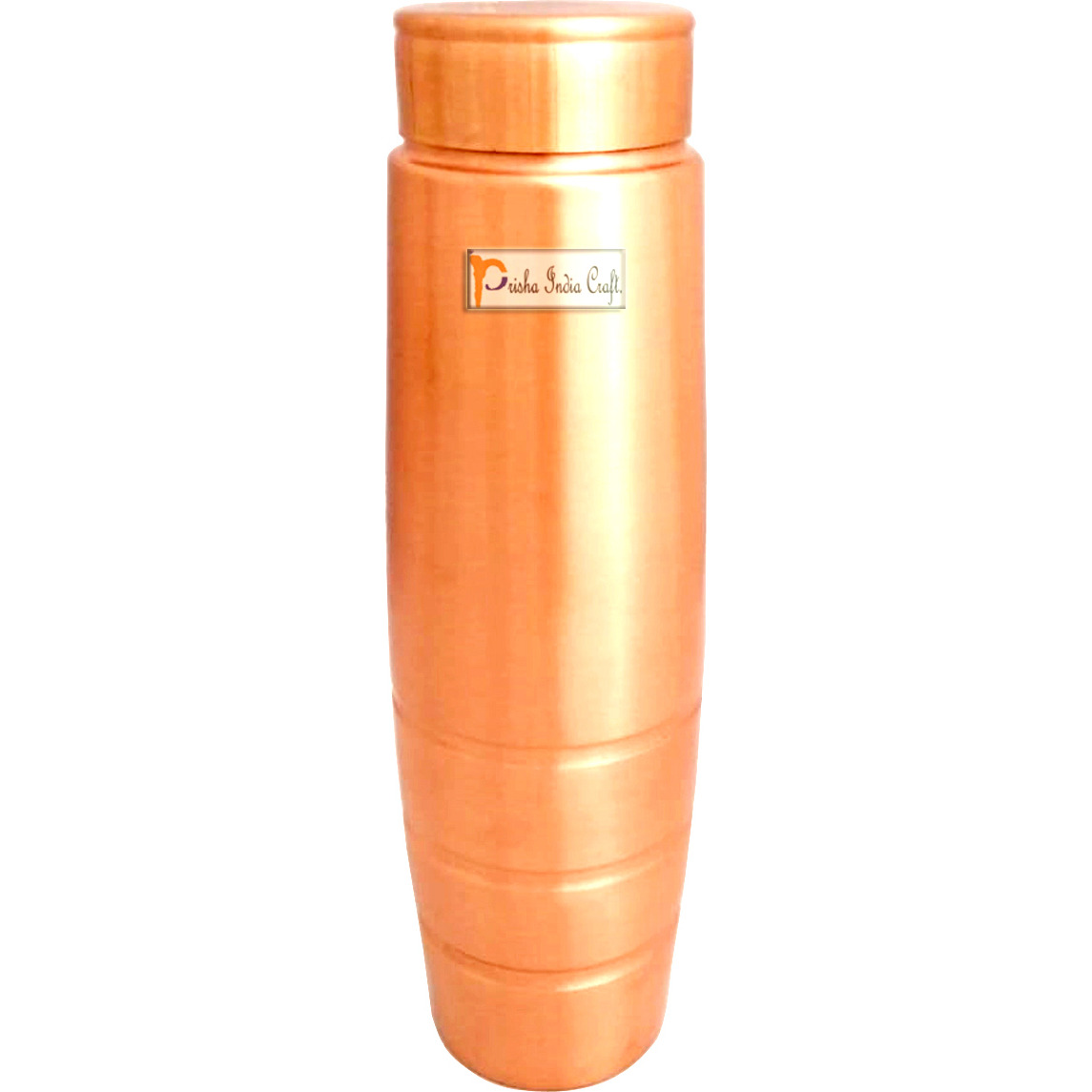 Prisha India Craft New Design Stylish Copper Bottle with Grip, Storage & Travelling Purpose, Yoga Ayurveda Healing, 1000 ML