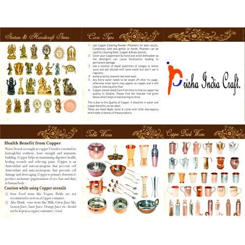 Prisha India Craft Pure Copper Measuring Jigger Shot Glasses Double Sided Jiggers - 2 Ounce and 1 Ounce