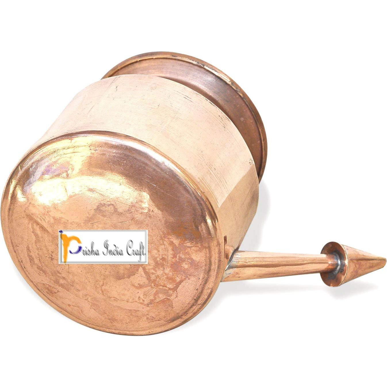 Prisha India Craft Copper Neti Pot for Sinus Irrigation (Gold)