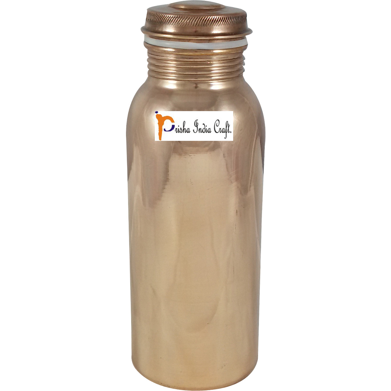 700ml / 23.67oz - Prisha India Craft B. Pure Copper Water Bottle for Health Benefits - Handmade Water Bottles - Christmas Gift