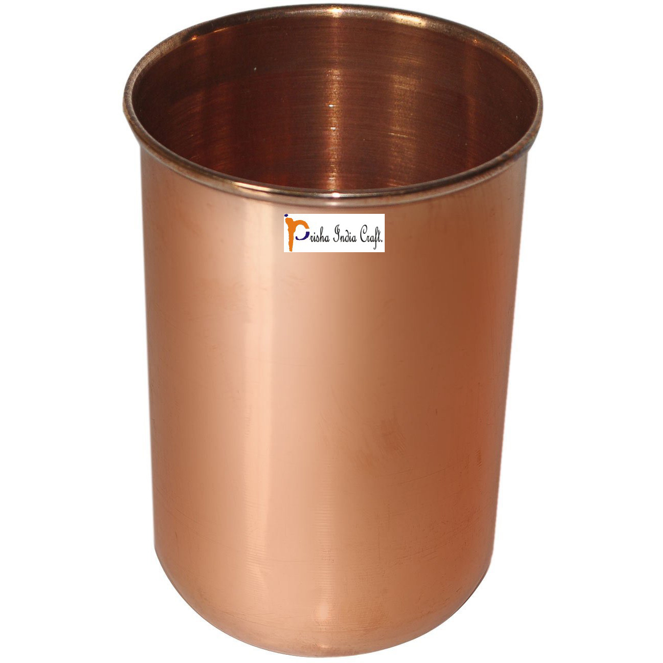 Set of 3 - Prisha India Craft B. Pure Copper Glass Cup for Water - Handmade Water Glasses - Traveller's Copper Mug for Ayurveda Benefits