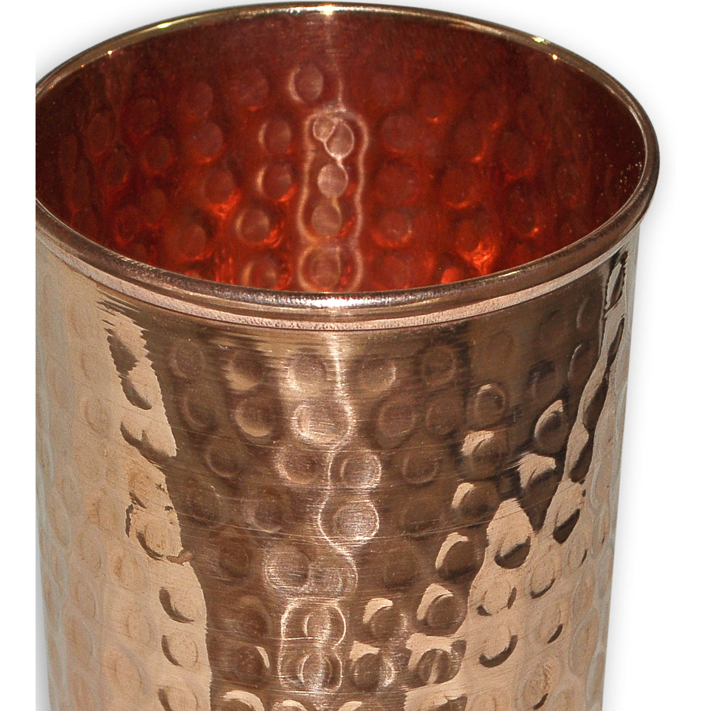 Set of 4 - Prisha India Craft B. Copper Cup Water Tumbler - Handmade Water Glasses - Traveller's Copper Mug for Ayurveda Benefits