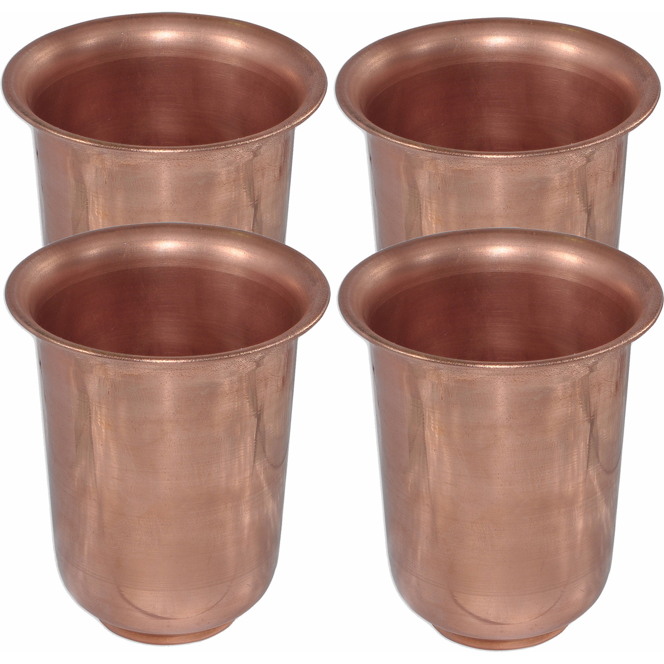 Set of 4 - Prisha India Craft B. Handmade Water Glass Copper Tumbler | Traveller's Copper Cup