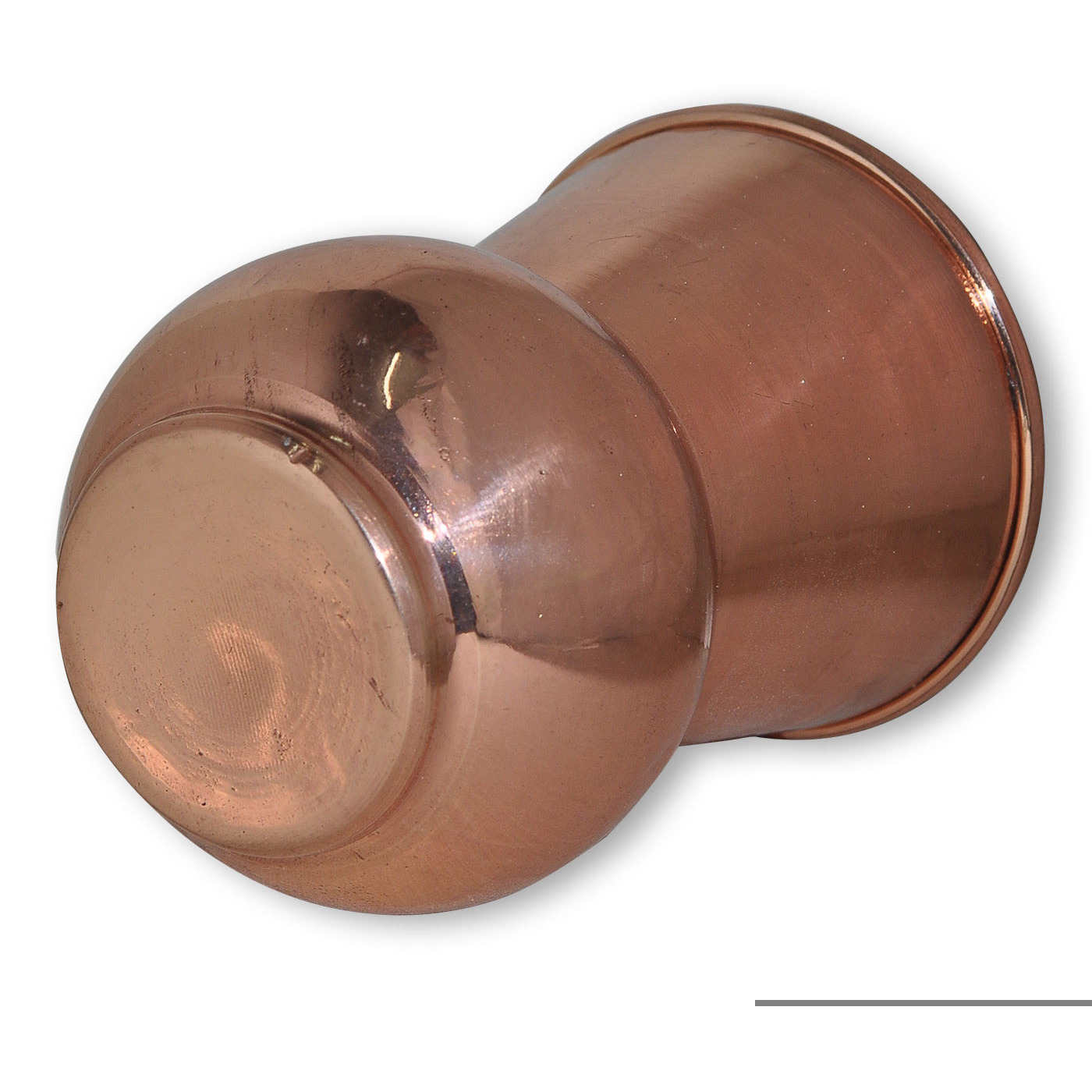 Set of 4 - Prisha India Craft B. Copper Muglai Matka Glass Drinkware Tumbler Handmade Copper Cup - Traveller's Copper Mug