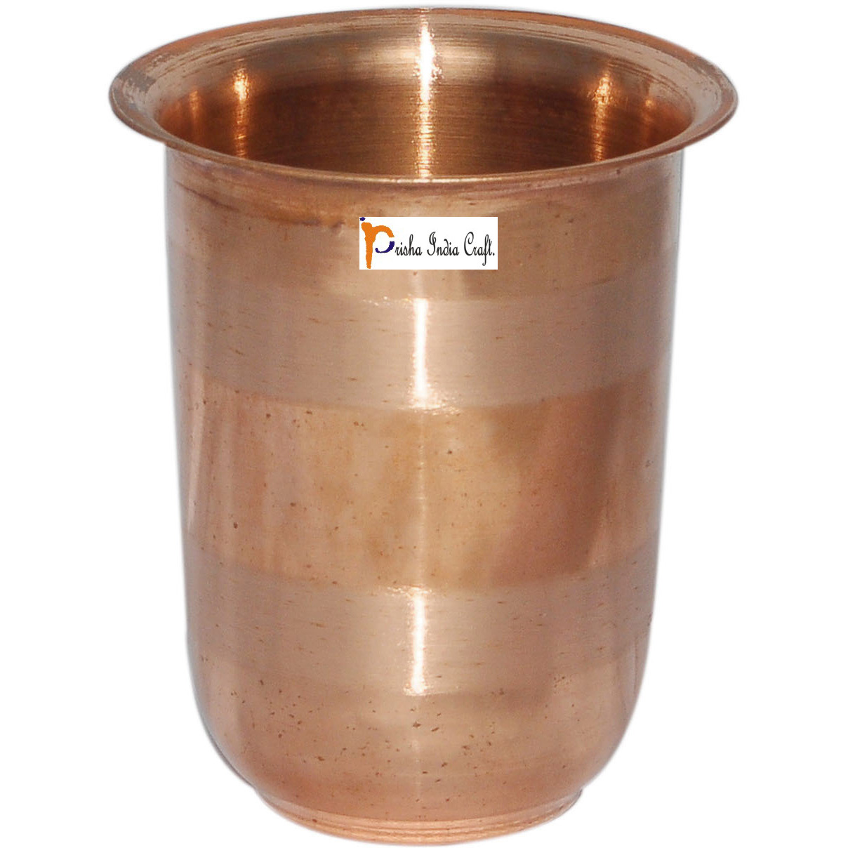 Set of 6 - Prisha India Craft B. Drinking Copper Glass Tumbler Handmade Water Glasses - Copper Cup - Traveller's Copper Mug for Ayurveda Benefits