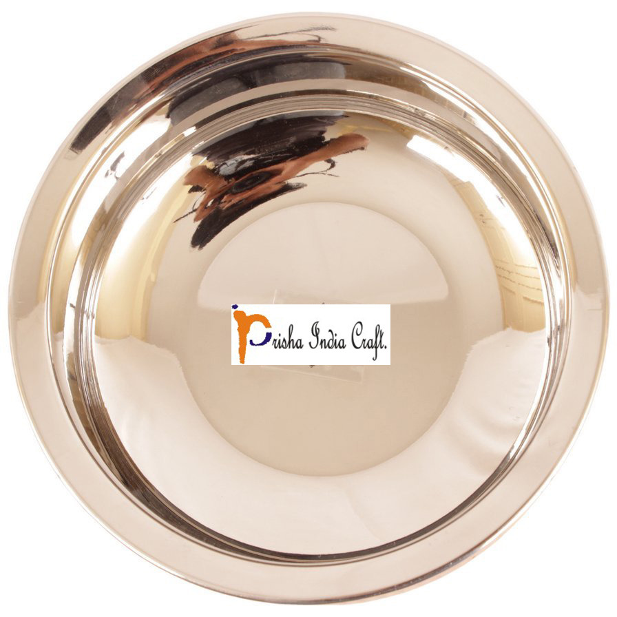 Set of 4 Prisha India Craft B. High Quality Handmade Steel Copper Casserole - Copper Serving Handi Bowl - Copper Serveware Dishes Bowl Dia - 5.00  X Height - 2.00  - Christmas Gift
