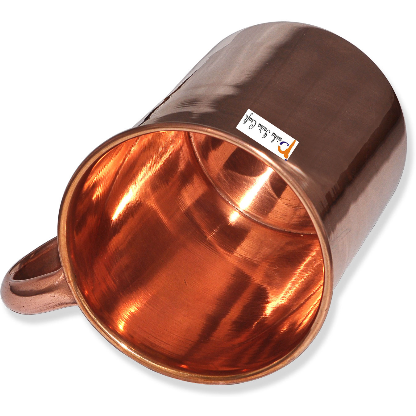 Set of 4 - Prisha India Craft B.Copper Mug for Moscow Mules 450 ML / 15 oz - 100% pure copper - Lacquered Finish Mule Cup, Moscow Mule Cocktail Cup, Copper Mugs, Cocktail Mugs with No Inner Linings