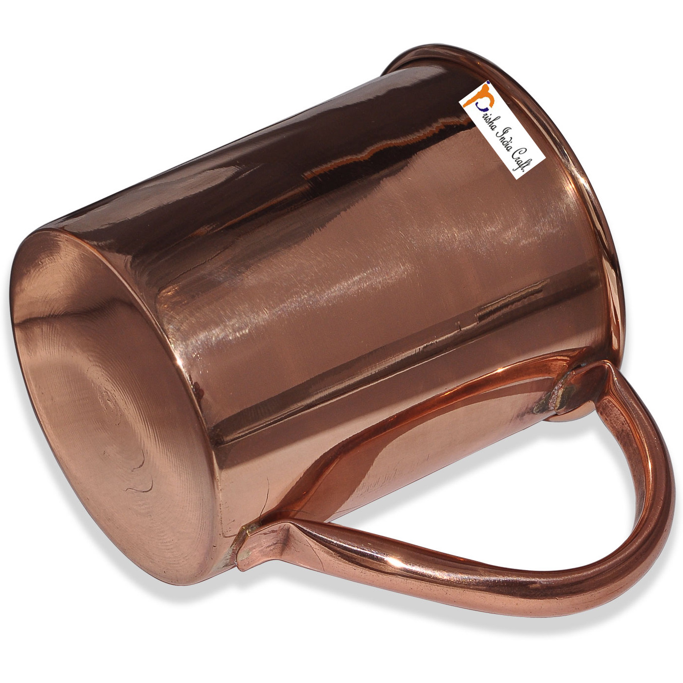 Set of 8 - Prisha India Craft B. Copper Mug for Moscow Mules 450 ML / 15 oz - 100% pure copper - Lacquered Finish Mule Cup, Moscow Mule Cocktail Cup, Copper Mugs, Cocktail Mugs with No Inner Linings