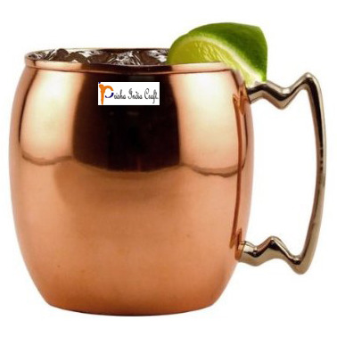 Set of 4 - Prisha India Craft B. Copper Mug for Moscow Mules 550 ML / 18 oz Inside Nickle Plain Best Quality Lacquered Finish Mule Cup, Moscow Mule Cocktail Cup, Copper Mugs, Cocktail Mugs