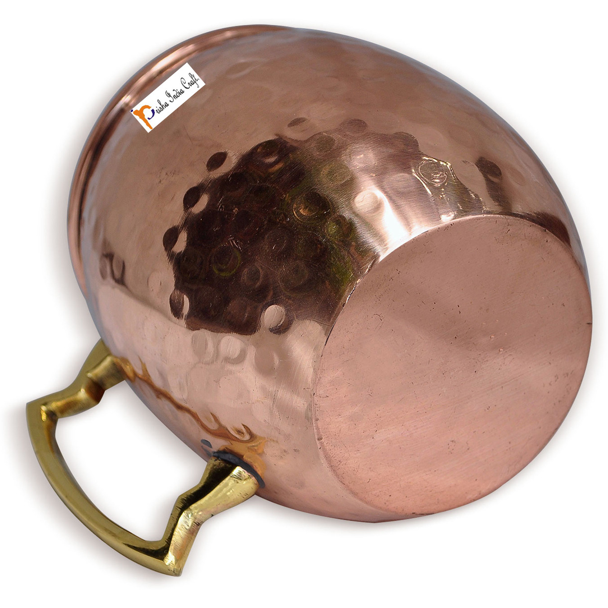 Set of 12 - Prisha India Craft B. Copper Mug for Moscow Mules 560 ML / 18 oz Inside Nickle Hammered Best Quality Lacquered Finish Mule Cup, Moscow Mule Cocktail Cup, Copper Mugs, Cocktail Mugs