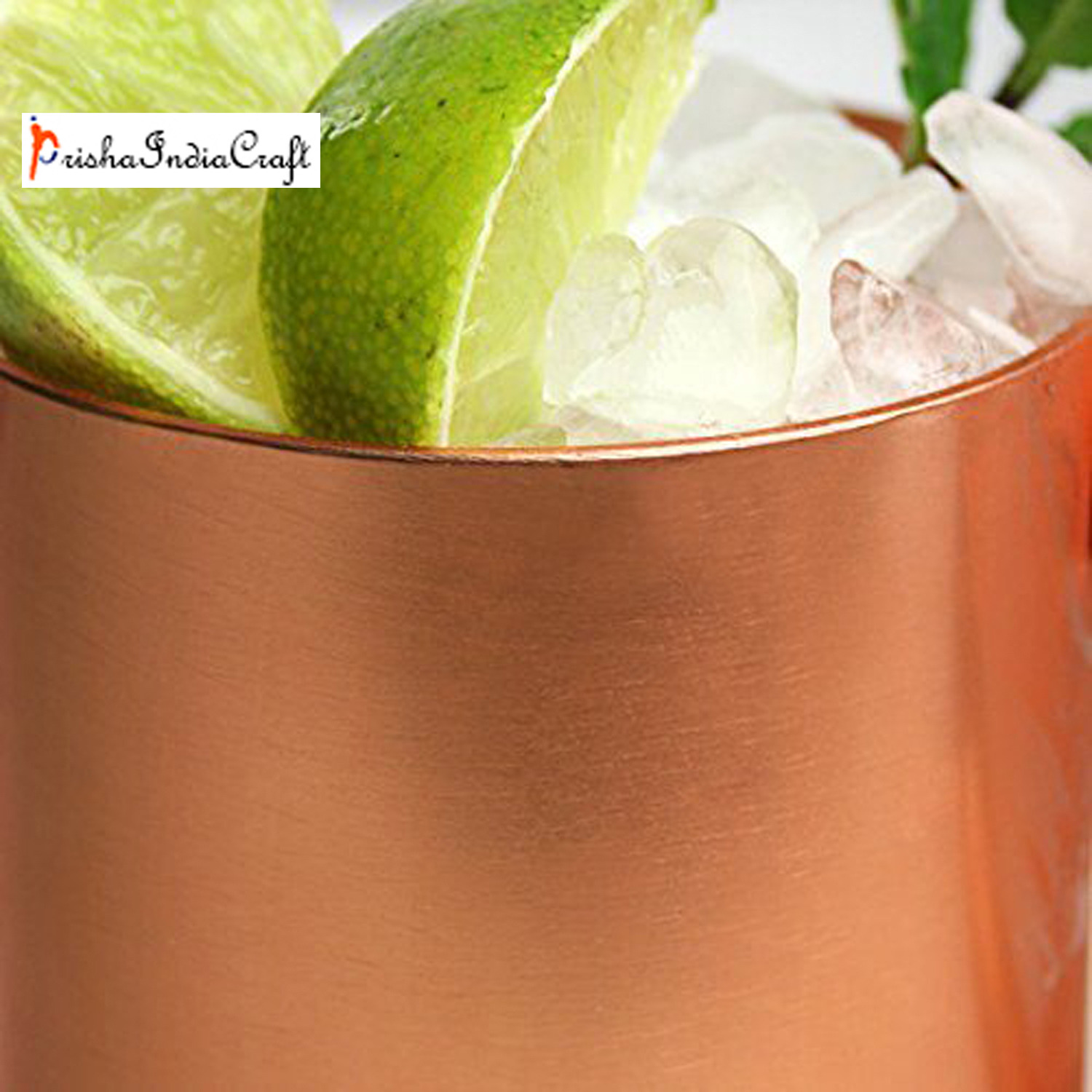 Set of 8 - Prisha India Craft B. Copper Mug for Moscow Mules 450 ML / 15 oz - 100% pure copper - Lacquered Finish - Solid Copper Best Quality Mug, Moscow Mule Cup, Copper Mugs, Cocktail Mugs Gift Idea