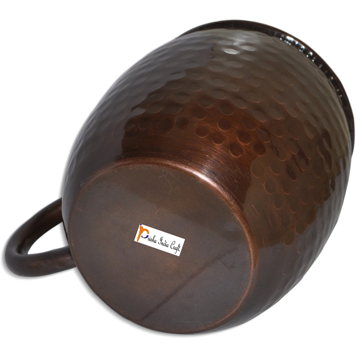 Set of 6 - Prisha India Craft B. Copper Mug for Moscow Mules 550 ML / 18 oz Pure Copper Antique Style Mug Lacquered Finish Best Quality Mule Cup, Moscow Mule Cocktail Cup, Copper Mugs, Cocktail Mugs