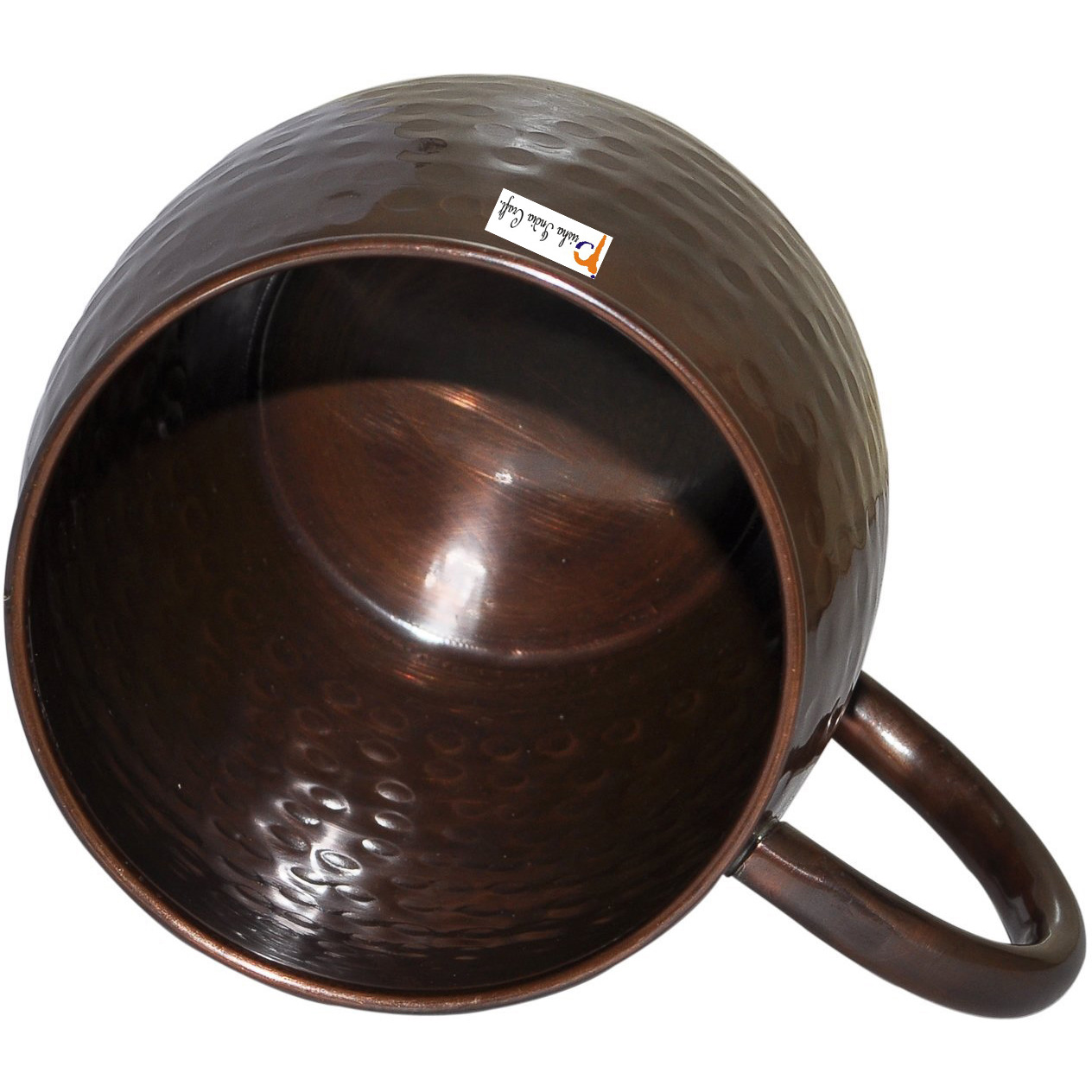 Set of 6 - Prisha India Craft B. Copper Mug for Moscow Mules 550 ML / 18 oz Pure Copper Antique Style Mug Lacquered Finish Best Quality Mule Cup, Moscow Mule Cocktail Cup, Copper Mugs, Cocktail Mugs
