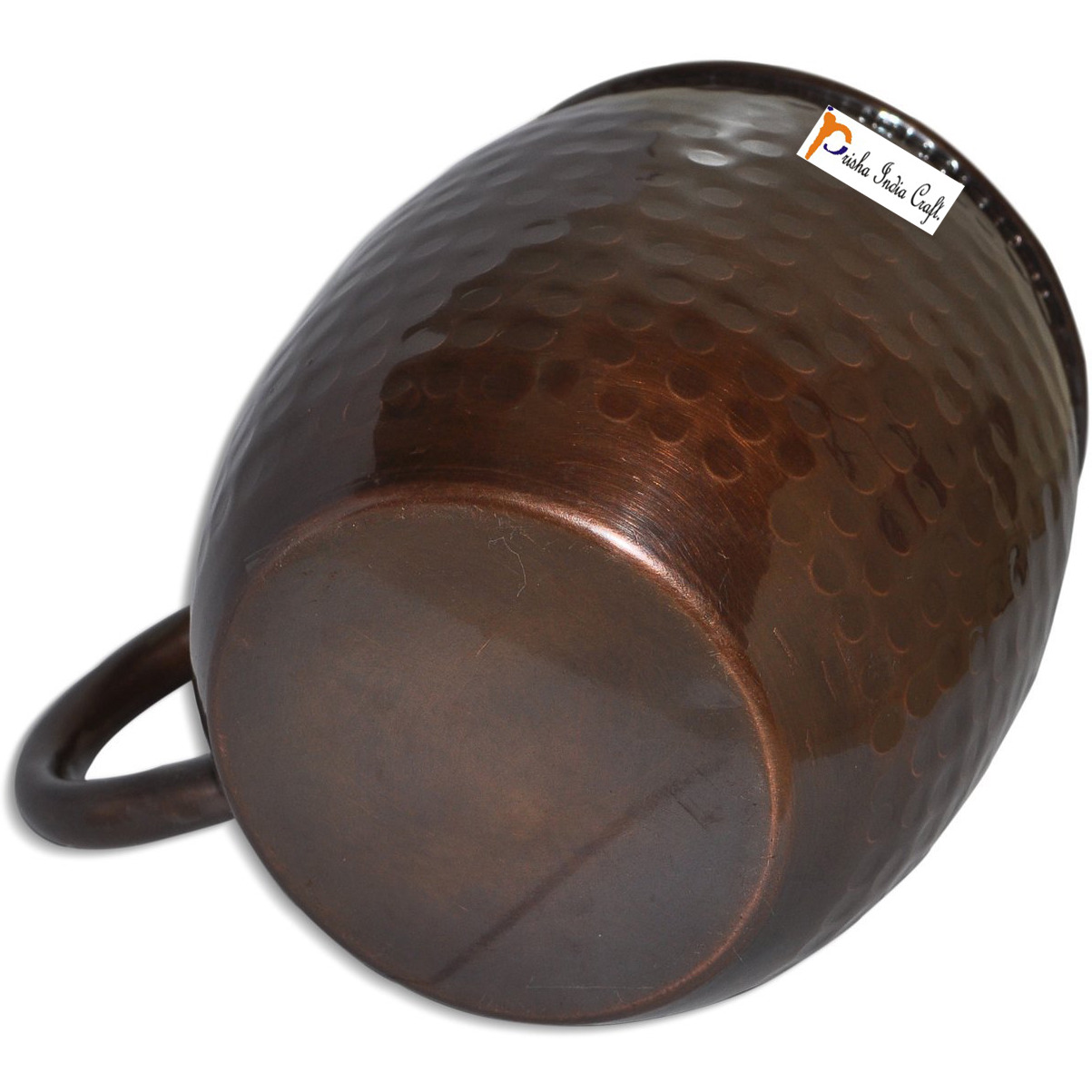 Set of 6 - Prisha India Craft B. Copper Mug for Moscow Mules 550 ML / 18 oz Pure Copper Antique Style Mug Lacquered Finish Best Quality Mule Cup, Moscow Mule Cocktail Cup, Copper Mugs, Cocktail Mugs