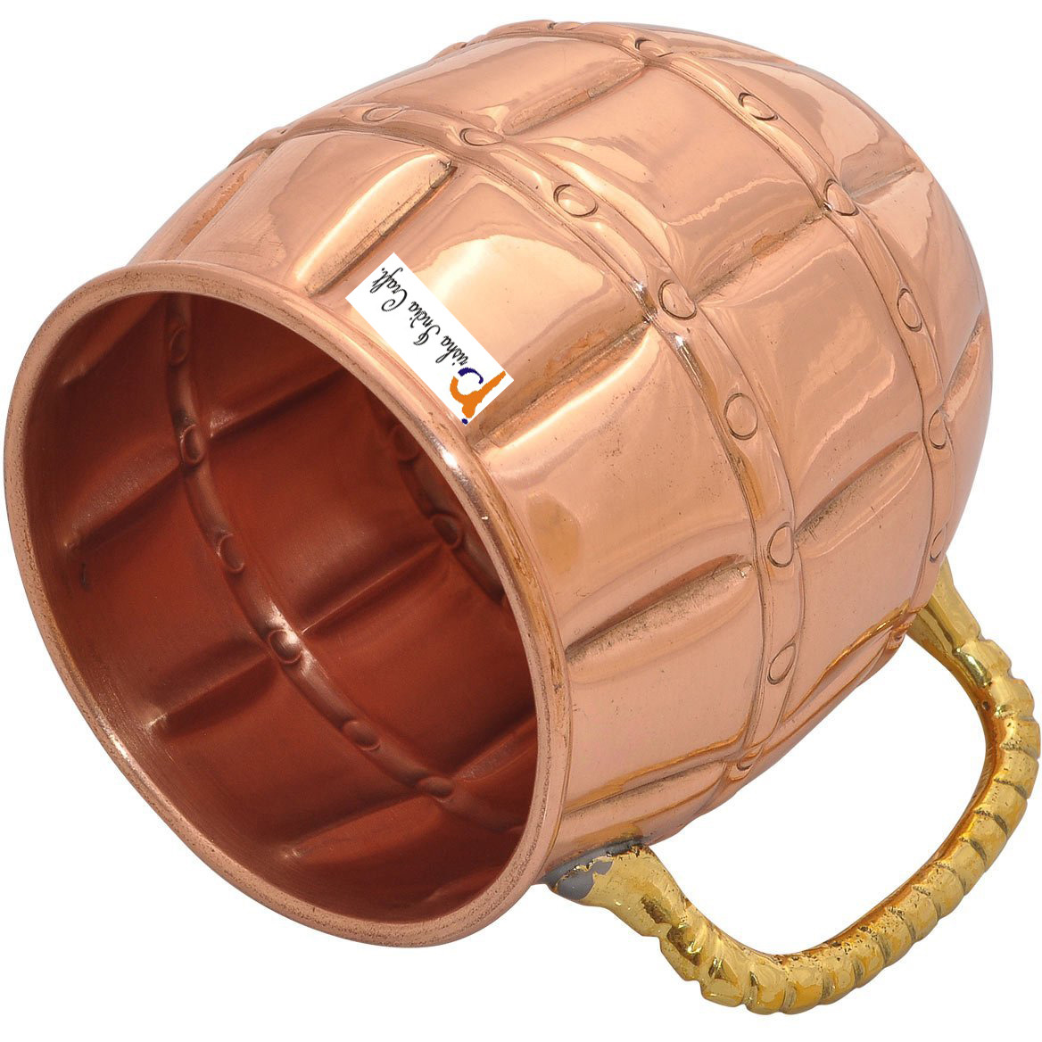 Set of 8 - Prisha India Craft B. Solid Copper Moscow Mule Mug 550 ML / 18 oz 100% Copper Lacquered Finish Best Quality Mule Cup, Moscow Mule Cocktail Cup, Copper Mugs, Cocktail Mugs