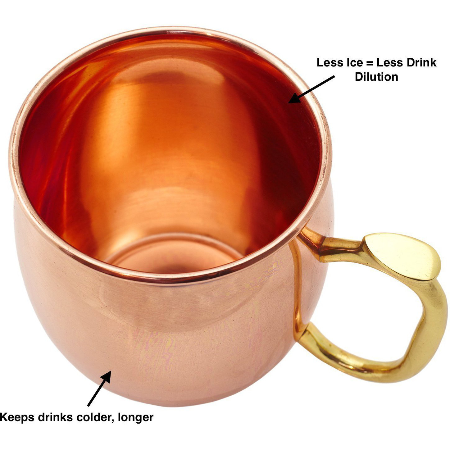 Set of 4 - Prisha India Craft B. Pure Copper Moscow Mules Copper Mug with Thumb Handle 475 ML / 16 oz - Cocktail Cup - Christmas Gift Bonus with WOODEN KEYRING, Copper Straw, Beaded Coaster