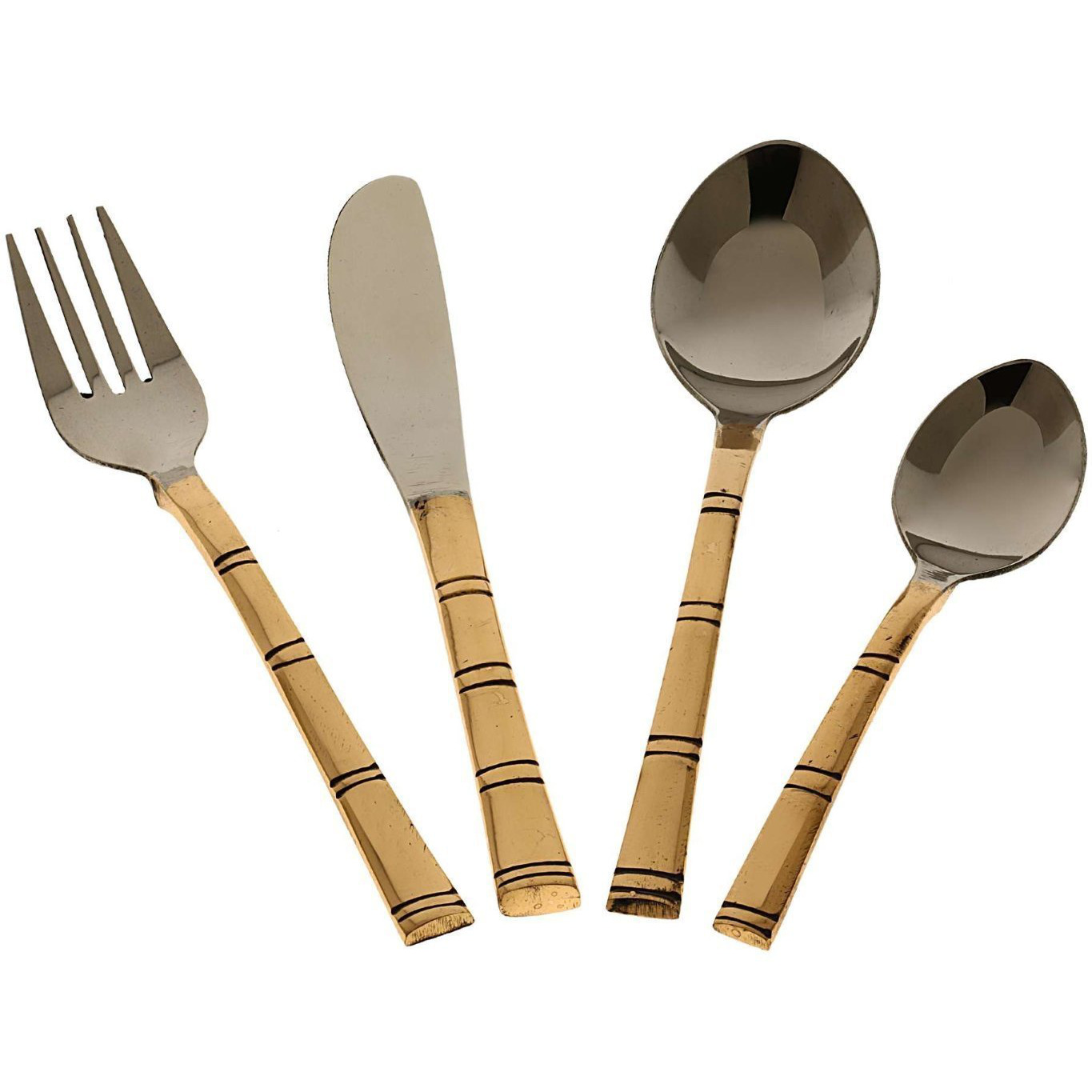 Prisha India Craft B. Set of 5 Dinnerware Traditional Stainless Steel Copper Dinner Set of Thali Plate, Bowls, Glass and Spoons, Dia 13  With 1 Pure Copper Pitcher Jug - Christmas Gift