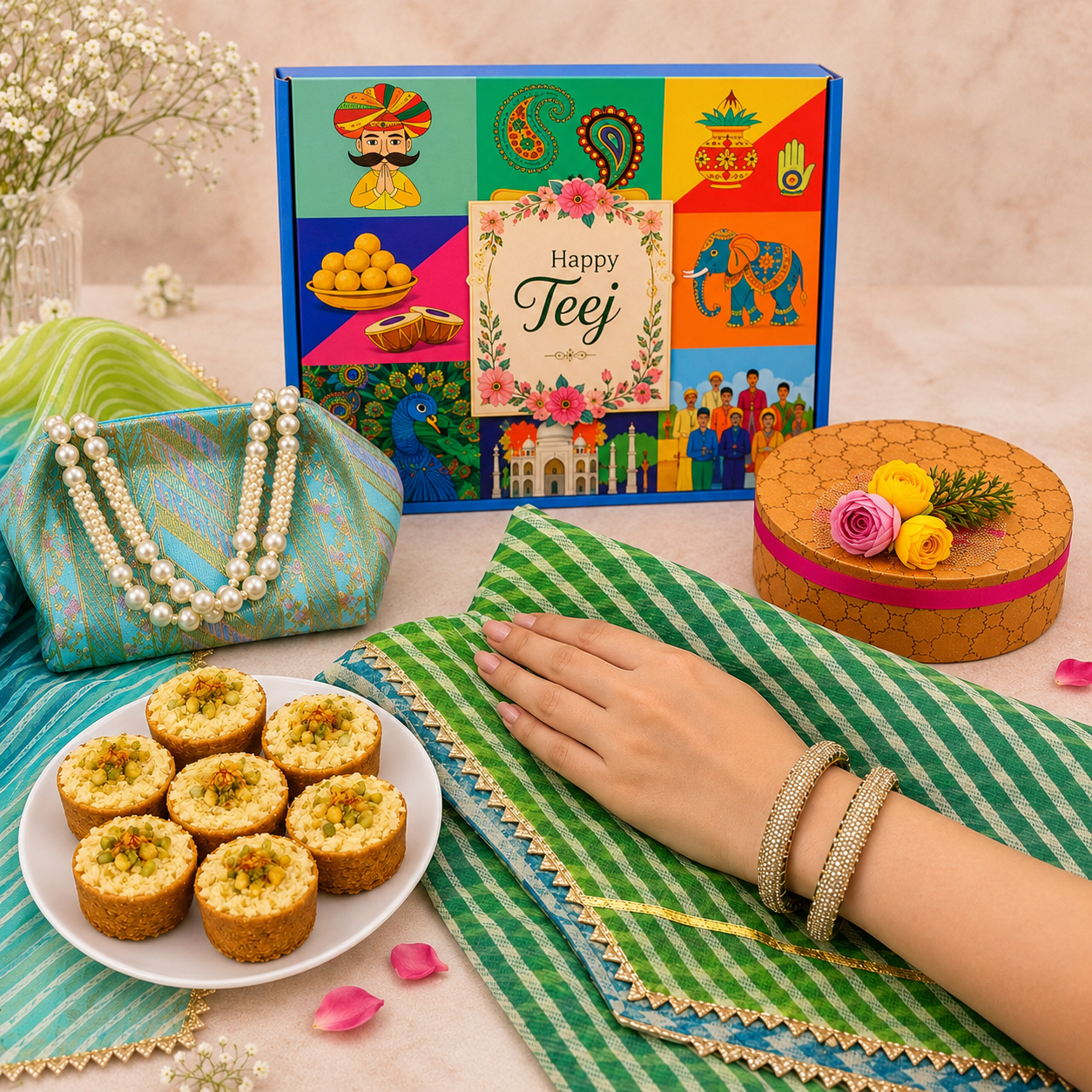 Golden Teej Hamper 3200g