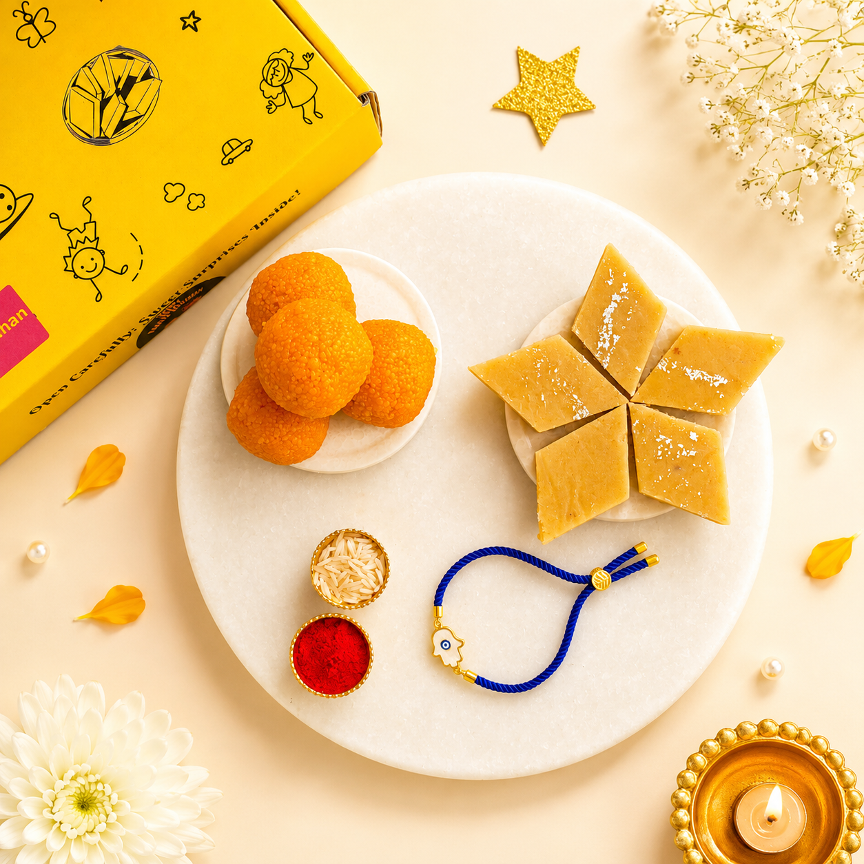 Evil Eye Hamsa Rakhi Hamper