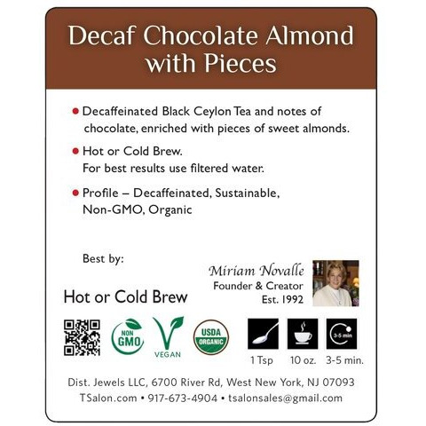 Decaf Chocolate Almond With Pieces - 3.5 Oz (100 Gm)
