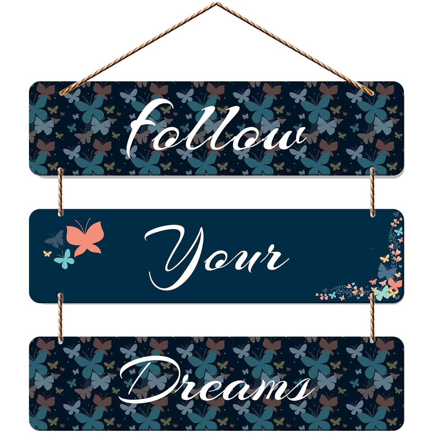 Artvibes Follow Your Dreams Wooden Wall Hanger For Home Decor, Office, Artworks Mordern Hangings (Wh_5308N)